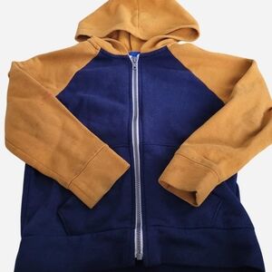 Old Navy Navy and Mustard Hooded Zip-Up Sweatshirt